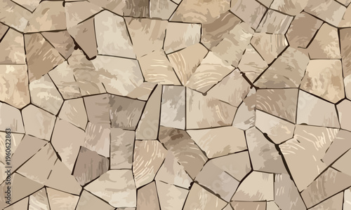 Stone mosaic texture, geometric pattern, light beige