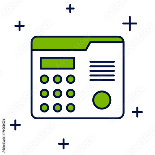 Filled outline House intercom system icon isolated on white background. Vector