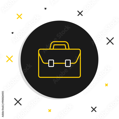 Line Briefcase icon isolated on white background. Business case sign. Business portfolio. Colorful outline concept. Vector