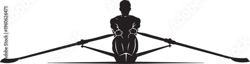 Rowing, athlete silhouette, rowing vector, sports icon