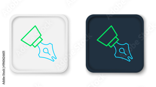 Line Fountain pen nib icon isolated on white background. Pen tool sign. Colorful outline concept. Vector