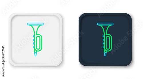 Line Trumpet icon isolated on white background. Musical instrument. Colorful outline concept. Vector
