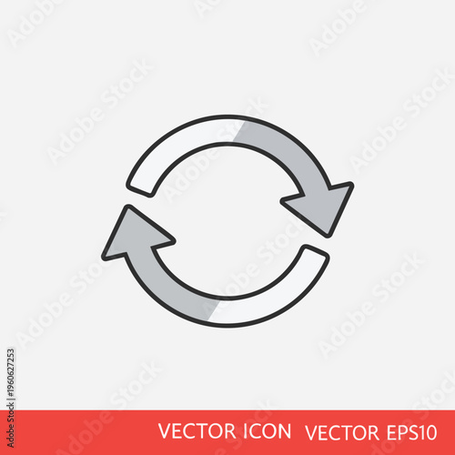 Circular arrow icon with arrows pointing in opposite directions, representing refresh