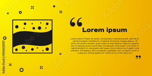 Black Gold mine icon isolated on yellow background. Vector