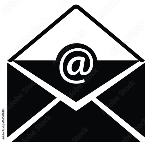 Email envelope icon, digital communication symbol, online messaging, contact information, electronic mail logo, internet correspondence, web mail