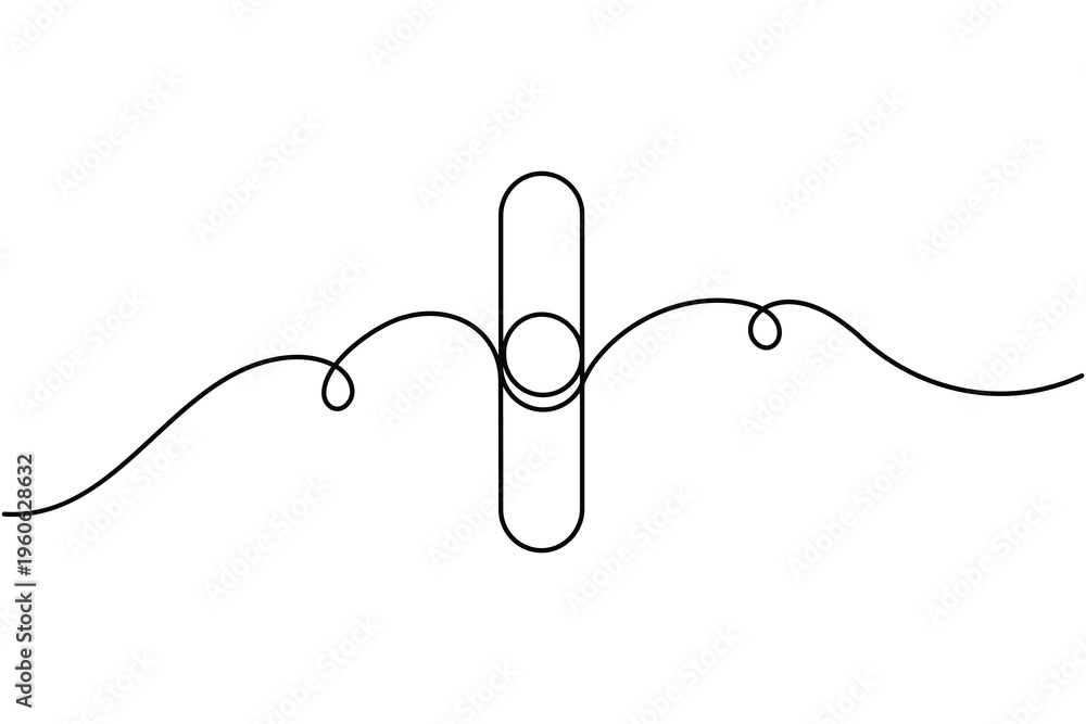 Fototapeta premium Link chain icon continuous one line drawing on white background minimal connection symbol outline vector illustration
