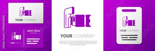 Logotype Photo camera icon isolated on white background. Foto camera. Digital photography. Logo design template element. Vector