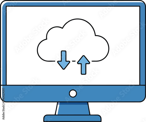 Cloud computing data transfer illustration