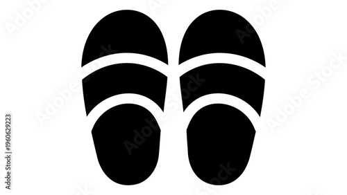 Bathroom slippers icon representing slip resistant footwear for wet environments