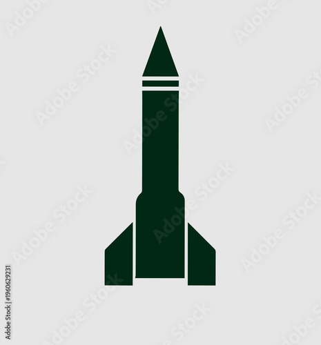 unmanned missile icon, isolate on light,