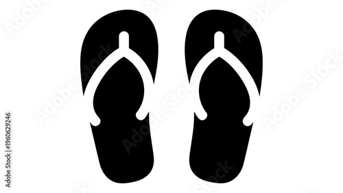 Black icon of a pair of flip flops