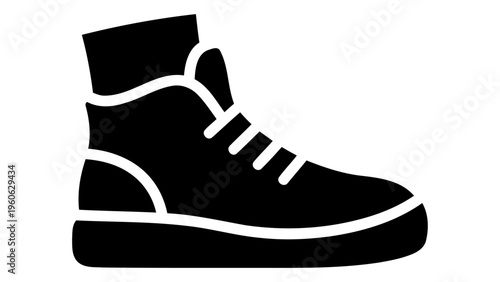 High top sneaker icon, a symbol of ankle support footwear for sports and street style