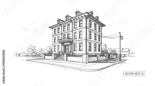 Of a three story building with dormer windows and a balcony architecture house home