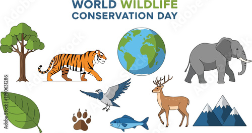World Wildlife Conservation Day Protecting Earth's Diverse Animal Species and Natural Habitats