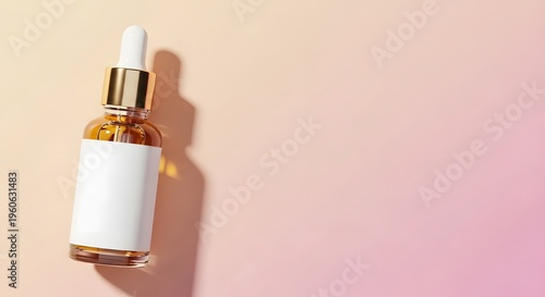 Amber Glass Serum Bottle, Dropper Cosmetic Product, Skincare Essential, Minimalist Beauty Packaging