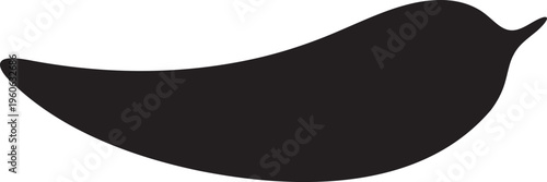 Black pepper pod, spice icon, vector silhouette, food illustration