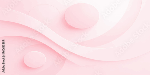 Elegant abstract pink background featuring soft waves and romantic heart shapes in a fluid vector design perfect for a Valentine's Day wedding card or artistic wallpaper texture