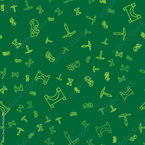 Set line Ice resurfacer, Skate park and axe on seamless pattern. Vector