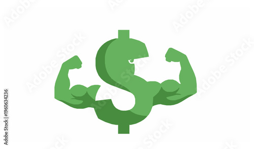 Strong dollar money power financial growth vector illustration