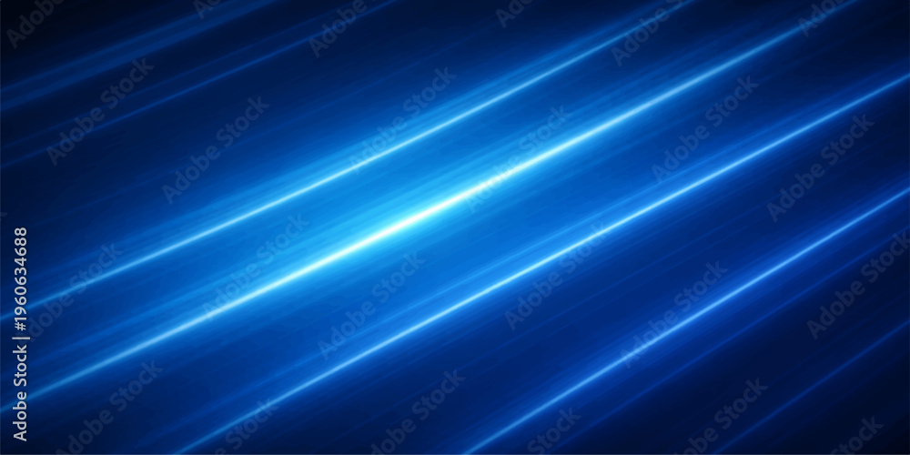 Obraz premium A glowing digital art backdrop featuring an abstract blue wave pattern with light motion lines and a dark blur texture for a high-energy wallpaper design