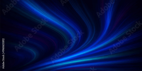 Abstract dark blue background design featuring soft flowing silk waves and a smooth digital motion blur pattern for a wavy water art backdrop
