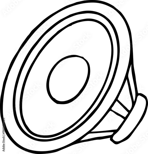 Audio speaker component hand drawn doodle