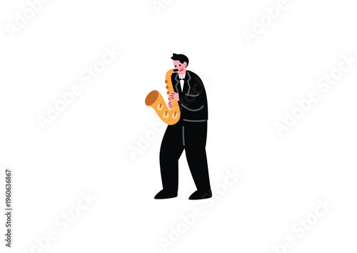 サックスを演奏する男性