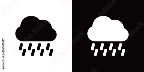 雨のアイコン 強い雨 天気予報