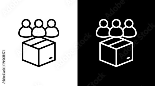 Customer Acquisition White Icon Set Design