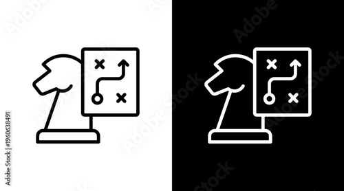 Strategic Roadmap White Icon Set Design