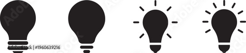 Light bulb icon set.Idea lamp icon collection.vector illustration.Flat style for graphic design
