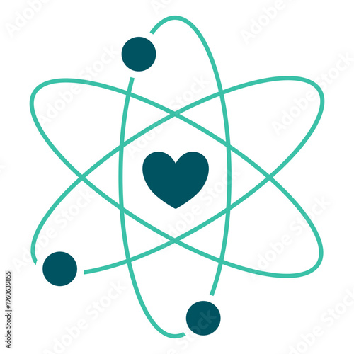 Atomic Science Heart Research Icon