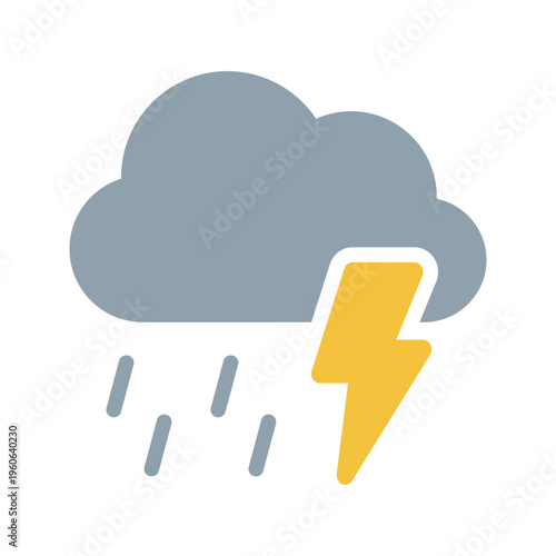 雲と雷のアイコン 天気 雨 嵐