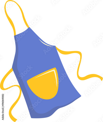 Blue Cooking Apron Illustration