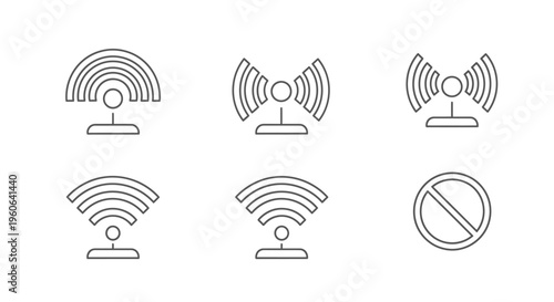 Wifi signal icons with no internet.