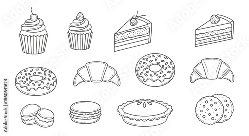 Variety of Desserts and Sweets Displayed.