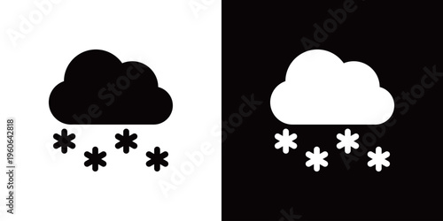 雪・雲・あられのアイコン 天気予報