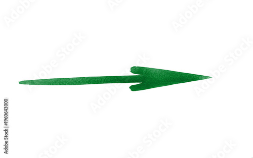 Green arrow isolated on white background