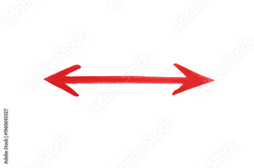 Red arrow isolated on white background