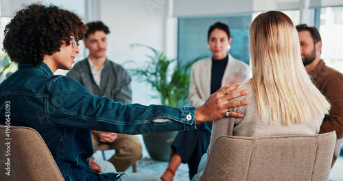 Group, therapy and support for people talking about sympathy, mental health and healing. Men, women and counselling with addiction, empathy and community with diversity, discussion or help for trauma
