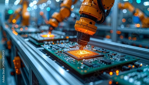 The macro image shows a digital circuit board.