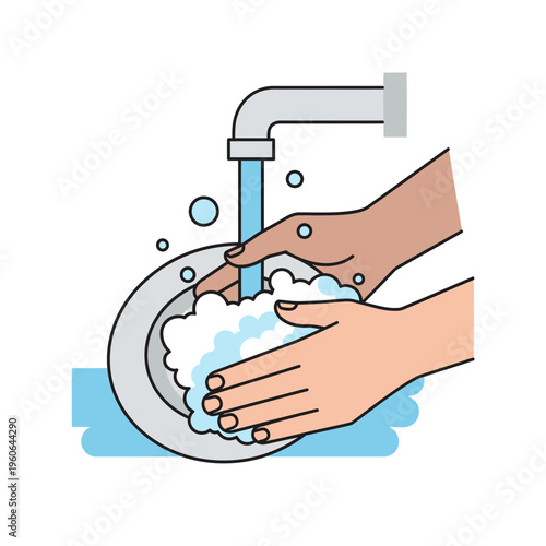 Washing Dishes with Soap and Water