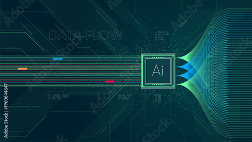 Information flow sorting and analysis,  Database processing using AI chip computer algorithms and AI deep learning machines, big data visualization, vortex data flow technology