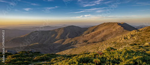 beautiful scenic view on summit mountain in Sardinia at sunset in the Gennargentu national parkin Barbagia country