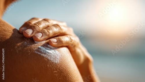 Close Up Woman Shoulder Touching Skin With Beauty Care And Wellness Concept