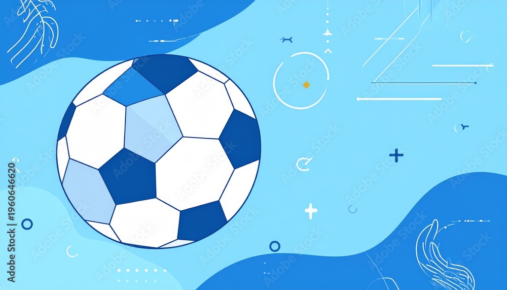 Fototapeta premium abstract Football or soccer background with big ball, vector style