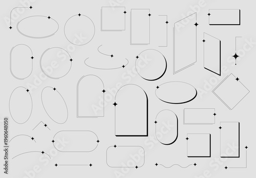 y2k 레트로 라인 프레임 장식