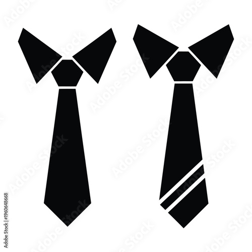 Two black ties are shown side by side against a white background.