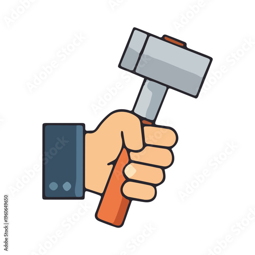 Hand Holding Sledgehammer Icon