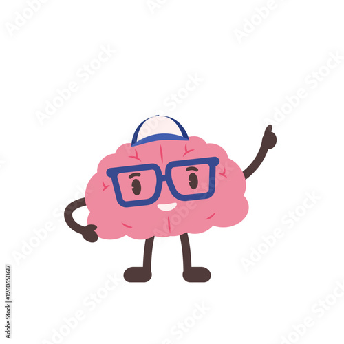 Cute Brain Mascot Character Illustration